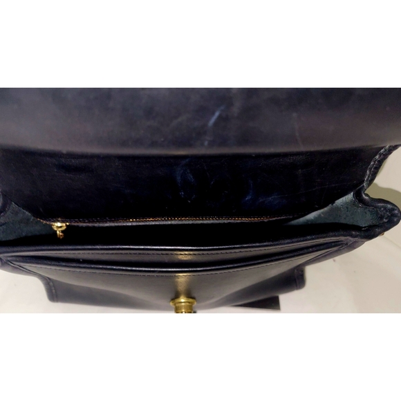 Coach 9870 Vintage Black Leather Court Crossbody Bag - Picture 7 of 8